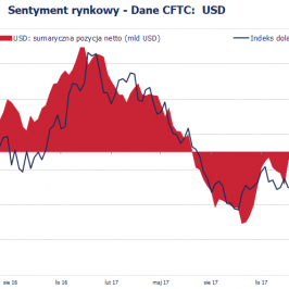 Pozycja spekulacyjna netto w USD (mld USD) - całkowita redukcja przewagi pozycji short potencjalnie może wywindować indeks DXY do 95-97; Źródło: Bloomberg, CFTC, TMS Brokers