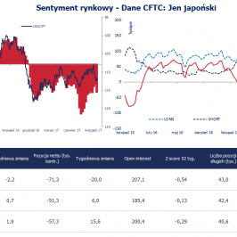 Pozycja spekulacyjna netto w JPY (tys. kontraktów); Źródło: Bloomberg, CFTC, TMS Brokers