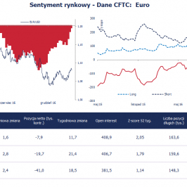 Pozycja spekulacyjna netto w EUR (tys. kontraktów); Źródło: Bloomberg, CFTC, TMS Brokers