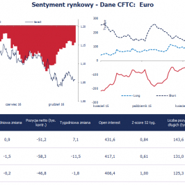 Pozycja spekulacyjna netto w EUR (tys. kontraktów); Źródło: Bloomberg, CFTC, TMS Brokers