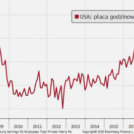 Dynamika płacy godzinowej na pokryzysowych szczytach; Źródło: Bloomberg, TMS Brokers