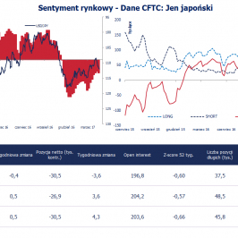 Pozycja spekulacyjna netto w JPY (tys. kontraktów); Źródło: Bloomberg, CFTC, TMS Brokers