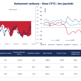 Pozycja spekulacyjna netto w JPY (tys. kontraktów); Źródło: Bloomberg, CFTC, TMS Brokers