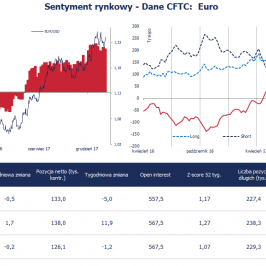 Pozycja spekulacyjna netto w EUR (tys. kontraktów); Źródło: Bloomberg, CFTC, TMS Brokers