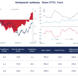 Pozycja spekulacyjna netto w EUR (tys. kontraktów); Źródło: Bloomberg, CFTC, TMS Brokers