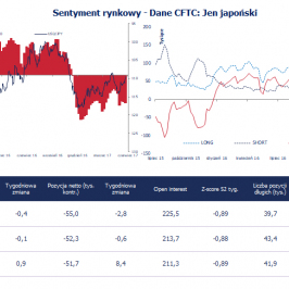 Pozycja spekulacyjna netto w JPY (tys. kontraktów); Źródło: Bloomberg, CFTC, TMS Brokers