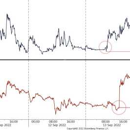 Wykres porównawczy EUR/PLN, USD/PLN źródło: Bloomberg