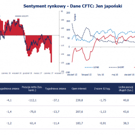 Pozycja spekulacyjna netto w JPY (tys. kontraktów); Źródło: Bloomberg, CFTC, TMS Brokers