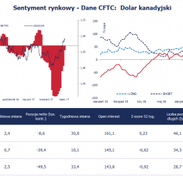 Pozycja spekulacyjna netto w CAD (tys. kontraktów); Źródło: Bloomberg, CFTC, TMS Brokers