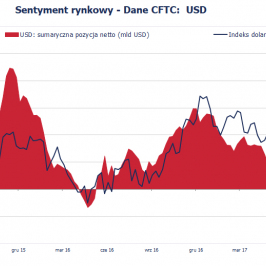 Pozycja spekulacyjna netto w USD (mld USD); Źródło: Bloomberg, CFTC, TMS Brokers