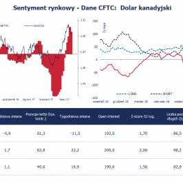 Pozycja spekulacyjna netto w CAD (tys. kontraktów); Źródło: Bloomberg, CFTC, TMS Brokers