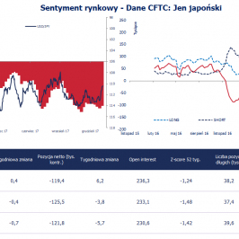 Pozycja spekulacyjna netto w JPY (tys. kontraktów); Źródło: Bloomberg, CFTC, TMS Brokers
