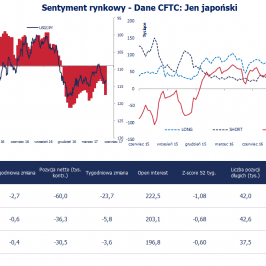 Pozycja spekulacyjna netto w JPY (tys. kontraktów); Źródło: Bloomberg, CFTC, TMS Brokers