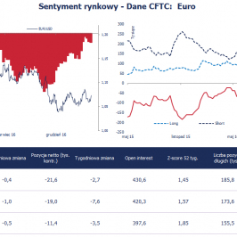 Pozycja spekulacyjna netto w EUR (tys. kontraktów); Źródło: Bloomberg, CFTC, TMS Brokers