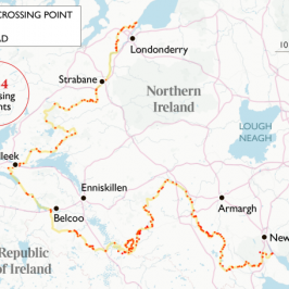 Granica pomiędzy Irlandią i Irlandią Północną; Źródło: The Times