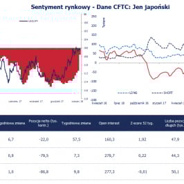 Pozycja spekulacyjna netto w JPY (tys. kontraktów); Źródło: Bloomberg, CFTC, TMS Brokers