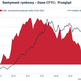 Wykres 3. Pozycja spekulacyjna netto w USD (mld USD) <span> Źródło: Bloomberg, CFTC, TMS Brokers <span>