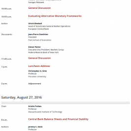 Harmonogram sympozjum w Jackson Hole<span>Źródło: Kansas Fed<span>