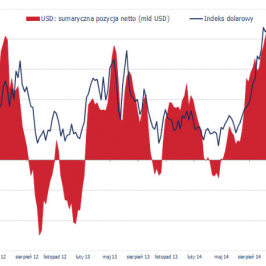 Wykres indeksu DXY vs sumaryczna pozycja <SPAN> inwestorów spekulacyjnych w USD <SPAN> Źródło: CFTC, Bloomberg, TMS Brokers <SPAN>