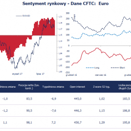 Pozycja spekulacyjna netto w EUR (tys. kontraktów); Źródło: Bloomberg, CFTC, TMS Brokers