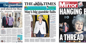 Okładki piątkowych wydań dzienników. Źródło: Guardian, Times, Daily Mirror