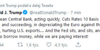 Trump komentuje decyzję EBC