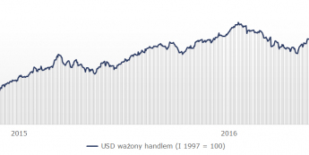 Kurs USD ważony obrotami handlowymi; Źródło: Bloomberg
