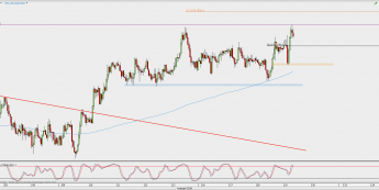 Wykres godzinowy AUD/USD; Źródło: TMS Direct