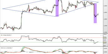Wykres godzionowy kursu EUR/USD <span> Źródło: TMS Direct <span>