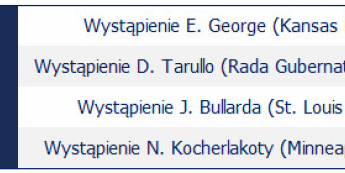 Godziny wystąpień członków Fed <span>