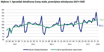 Sprzedaż detaliczna w Polsce: E-commerce przyspiesza, motoryzacja hamuje