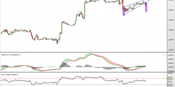 Wykres godzionowy kursu USD/CAD <span> Źródło: TMS Direct <span>
