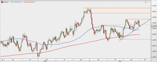 USD/CAD - wykres 1D; Źródło: TMS Direct USD/CAD - wykres 1D; Źródło: TMS Direct