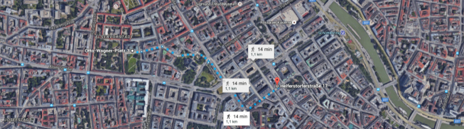 Mapa Wiednia z pieszą trasą z posiedzenia ECB na szczyt OPEC<span>Źródło:Google Maps<span> Mapa Wiednia z pieszą trasą z posiedzenia ECB na szczyt OPEC<span>Źródło:Google Maps<span>