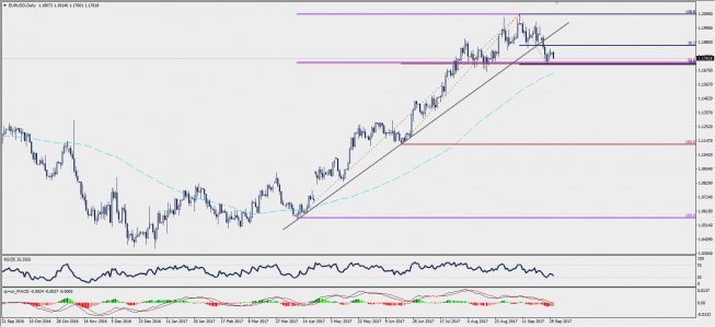 Wykres dzienny EUR/USD; Źródło: TMS Trader Wykres dzienny EUR/USD; Źródło: TMS Trader