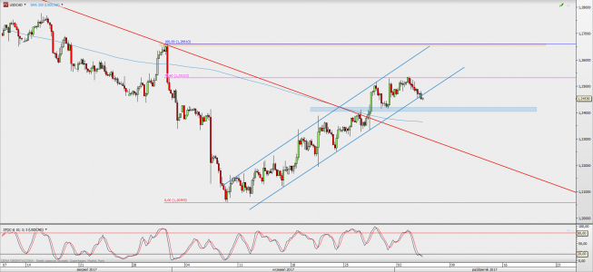 Wykres 4-godzinowy USD/CAD; Źródło: TMS Direct