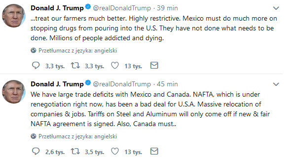 źródło: realDonaldTrump via Twitter źródło: realDonaldTrump via Twitter