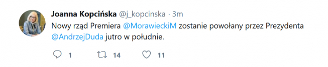 Źródło: Twitter, @j_kopcinska Źródło: Twitter, @j_kopcinska