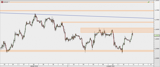 EUR/USD - wykres 1H; Źródło: TMS Direct EUR/USD - wykres 1H; Źródło: TMS Direct