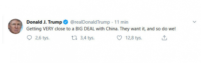 Trump tweetuje, rynek reaguje