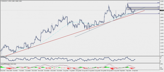 Wykres czterogodzinowy EUR/USD; Źródło: TMS Trader Wykres czterogodzinowy EUR/USD; Źródło: TMS Trader