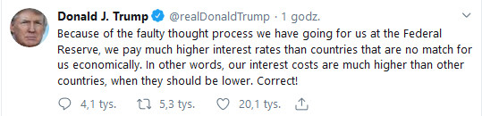 Trzy grosze od Trumpa ws. polityki Fed