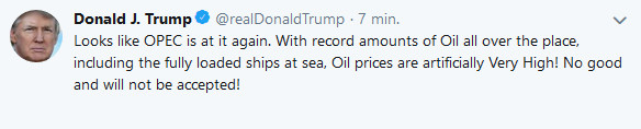 Trump: zbyt wysokie ceny ropy