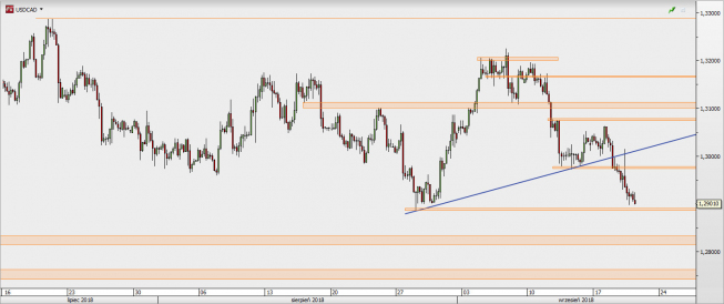 USD/CAD: coraz niżej
