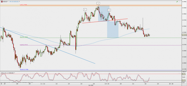 Wykres godzinowy NZD/USD; Źródło: TMS Direct