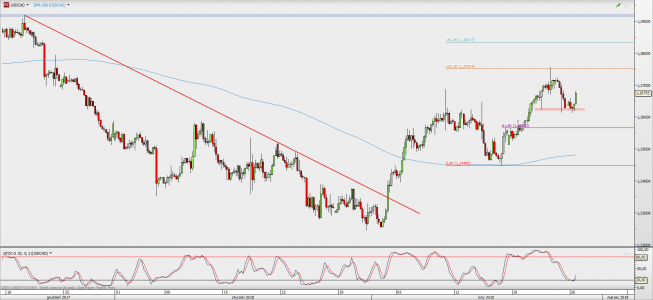Wykres 4-godzinowy USD/CAD; Źródło: TMS Direct