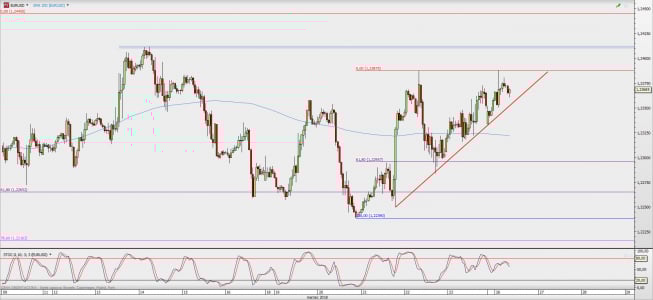 Wykres godzinowy EUR/USD; Źródło: TMS Direct
