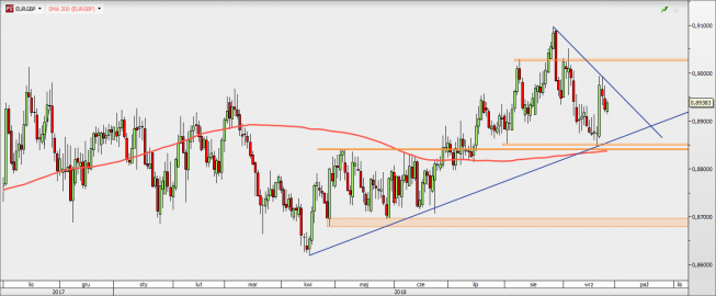 EUR/GBP - wykres 1D; Źródło: TMS Direct EUR/GBP - wykres 1D; Źródło: TMS Direct