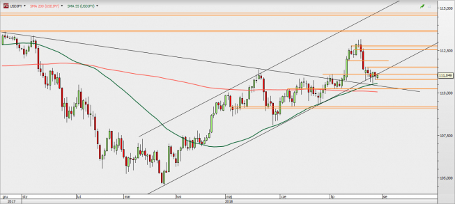 USD/JPY - wykres 1D; Źródło: TMS Direct USD/JPY - wykres 1D; Źródło: TMS Direct